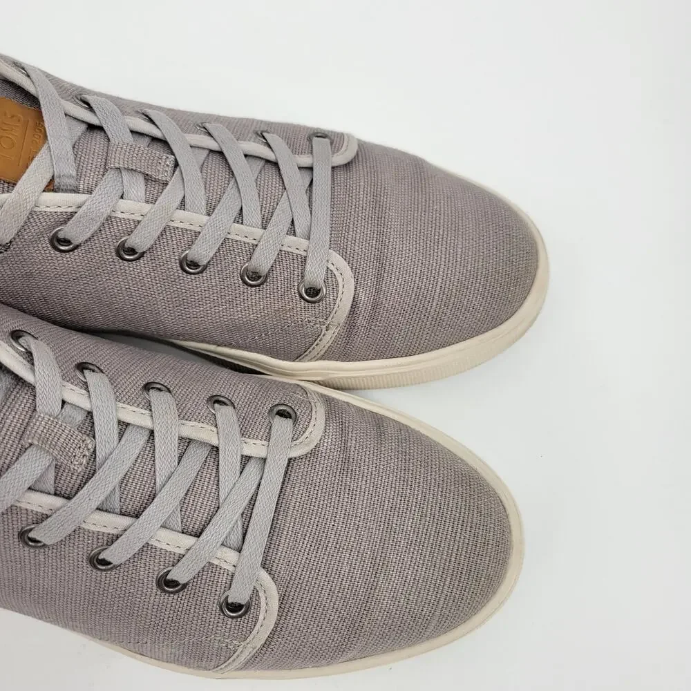 TOMS Mens Travel Lite Low Cut Grey Sneakers Shoes 11 Slip Ons